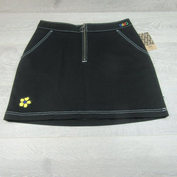 VANS Brighton Womens Denim Black Mini Skirt Size L - Picture 2 of 11